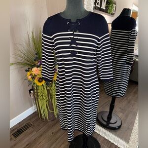 Talbots • Striped Knit Sweater Dress
